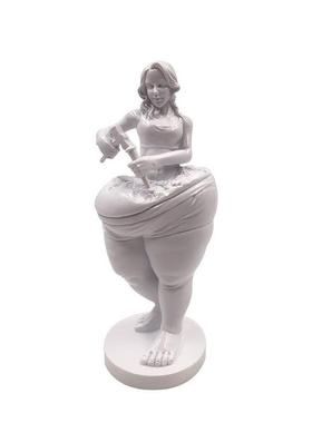 瑜伽馆创意礼品胖女人女神摆件美容院养生馆前台摆件树脂工艺品