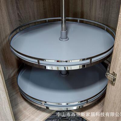 木板橱柜转角转盘拉篮270度60度转盘篮地柜拐角拉篮板式转篮