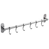 304不锈钢厨房挂杆壁挂式 免打孔活动排钩挂钩厨具整理收纳置物架