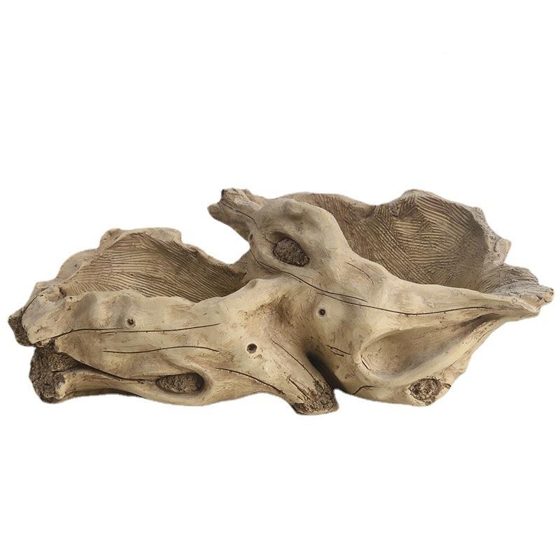 大号仿老树生根木头复盘古多肉WCT花盆原态树桩树头拼多孔枯木种