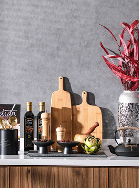 厨房装饰摆件样板房间软装饰品新中式陈列道具摆件摆饰胡椒罐菜谱