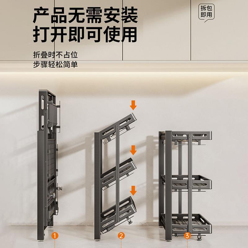 304不钢折叠沥水碗碟架锈厨房多功能物架放多W05-304层碗柜碗筷收