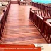 菠萝格栅防腐木地板柳树桉树广场户外实木板庭院山樟树木板道路圆
