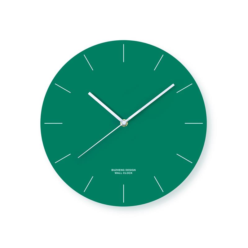 绿色白色挂表客厅家用钟表挂钟扫秒静音时钟创意简约设计北欧挂钟