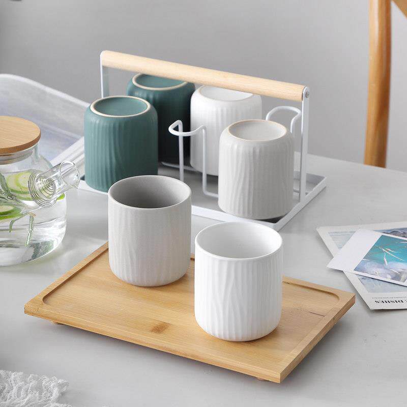 北欧客厅简约陶瓷杯具水杯冷水壶水具套装杯子茶杯套杯家用6个装