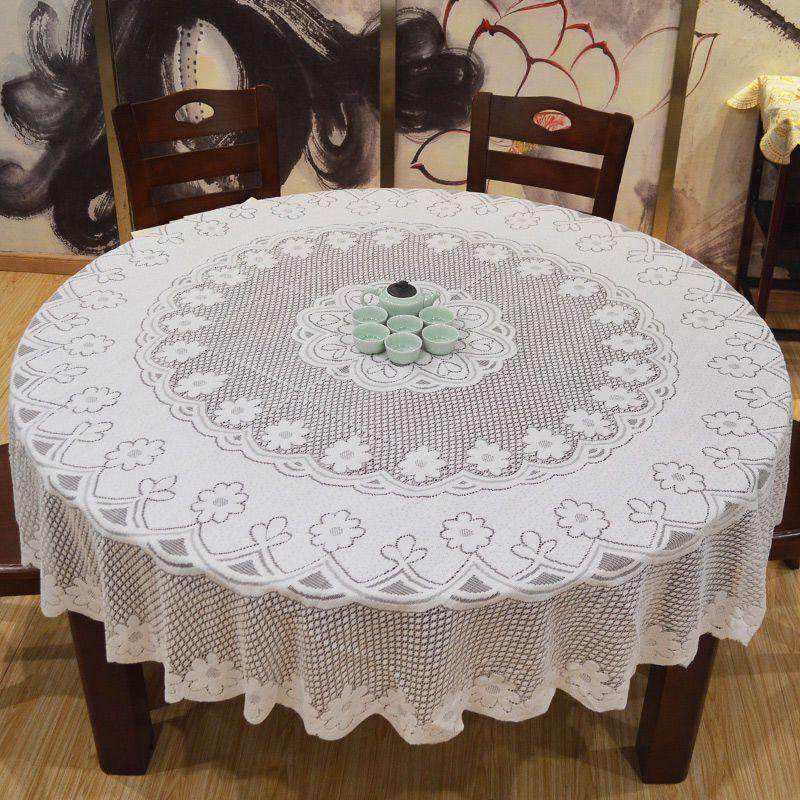 圆形桌布针织巾盖布盖巾餐桌布纯白蕾丝圆台布艺田园茶几家用特价,居家布艺,桌布,淘宝优惠券,粉丝福利购,淘宝优惠卷
