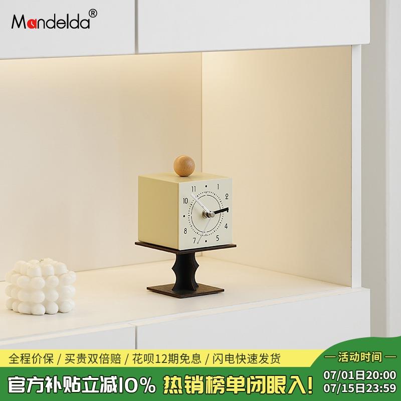 Mandelda家居玄关座钟装饰品客厅钟表时钟创意电视柜办公桌面摆件