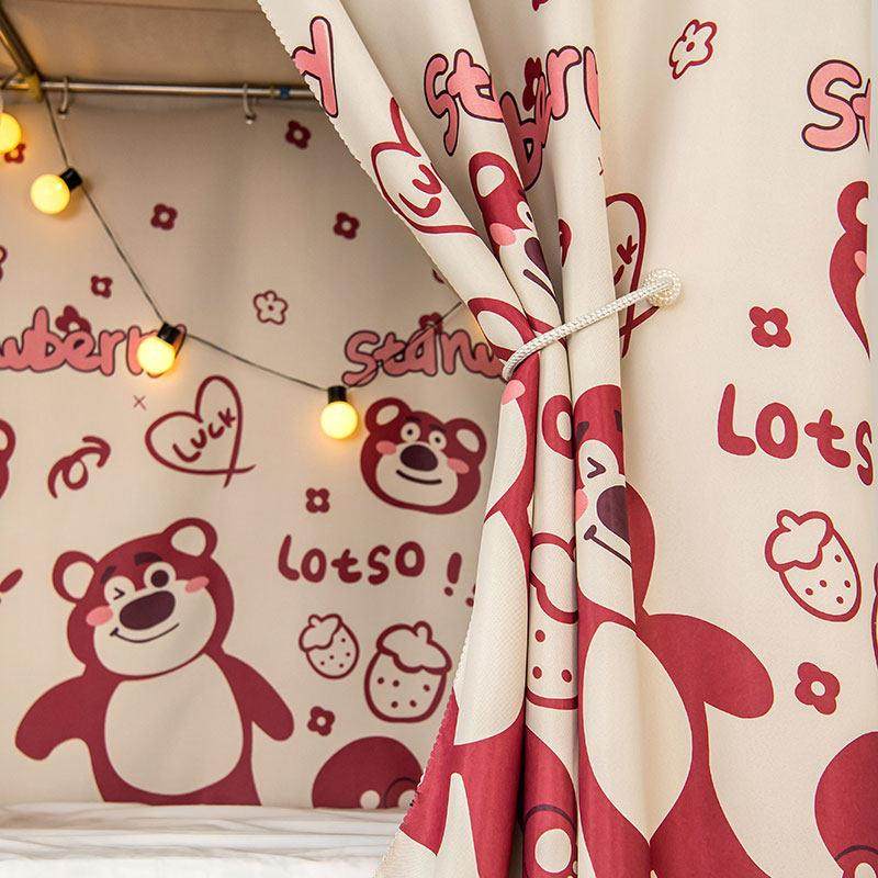 学生宿舍床帘下铺加厚遮光上铺床围挡布男寝室卡通女生公主风床幔