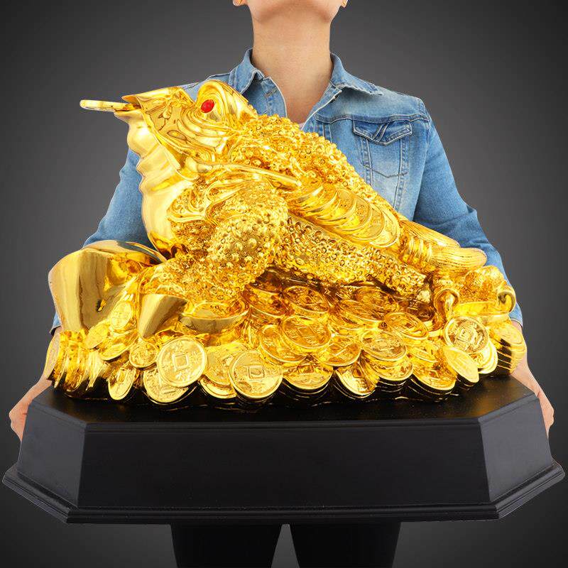 金蟾招财摆件金蝉进宝三足蟾蜍客厅店铺收银柜台家居装饰品开 业