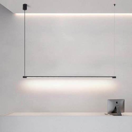 极简主义餐厅吊灯 北欧简约现代餐桌吧台办公室创意个性LED长条灯