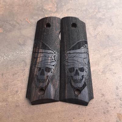 1911grips手柄护木片紫光檀木实木护木握把片雕刻改装配件订制