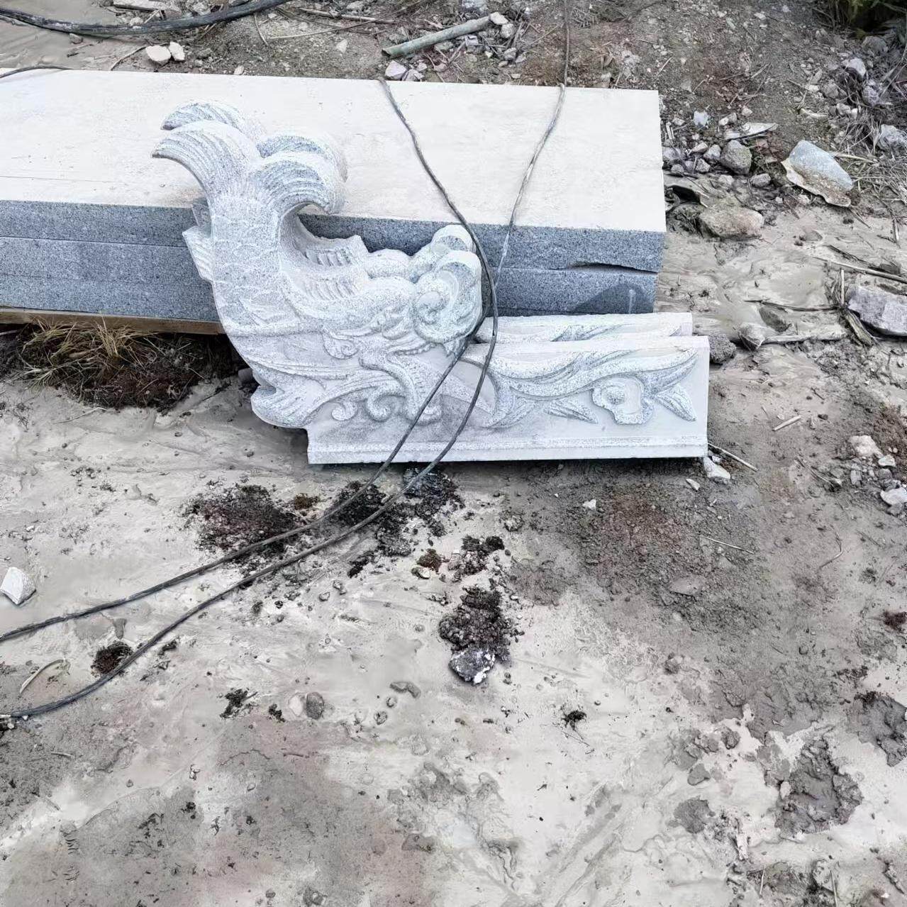 石雕墓碑鳌鱼精雕图耳朵浮雕图