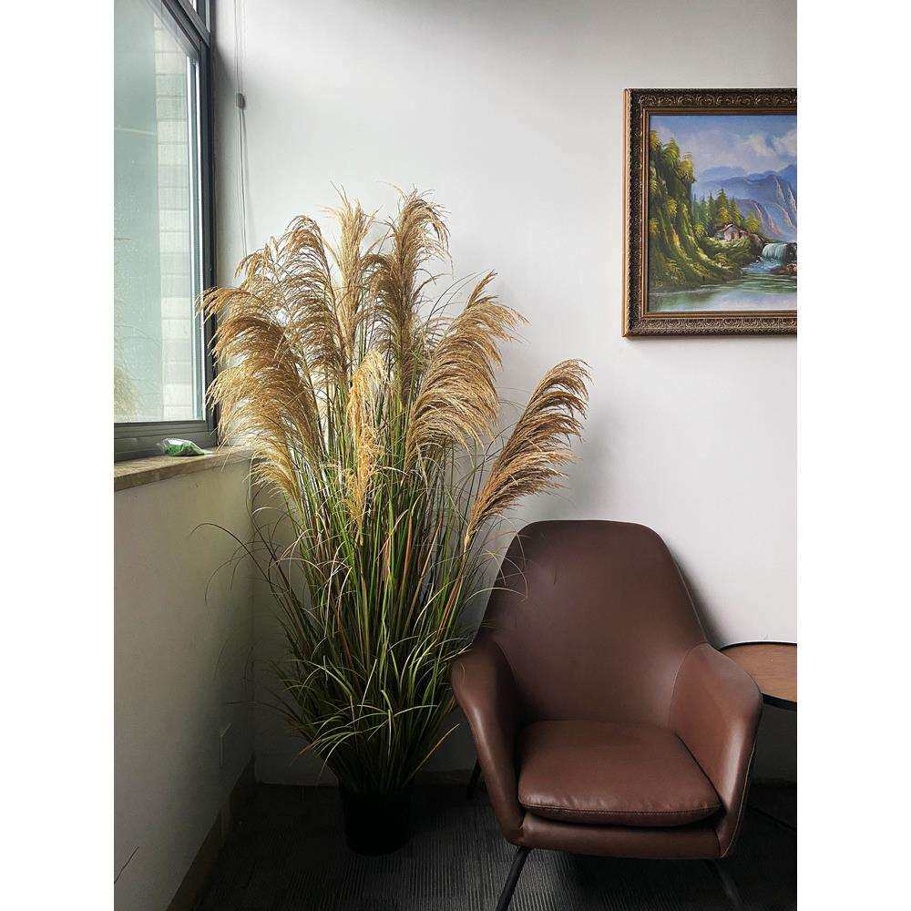 仿真植物盆栽芦苇草隔断室内门店橱窗落地装饰仿生绿植墙景观摆件