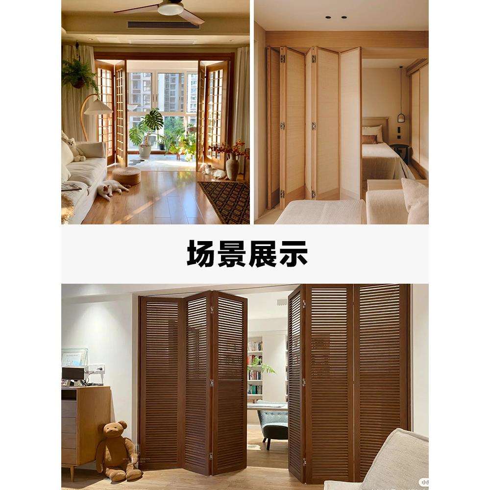 折叠门五金配件移门吊轨滑轮轨道全套推拉门隔断门万向吊轮无下轨
