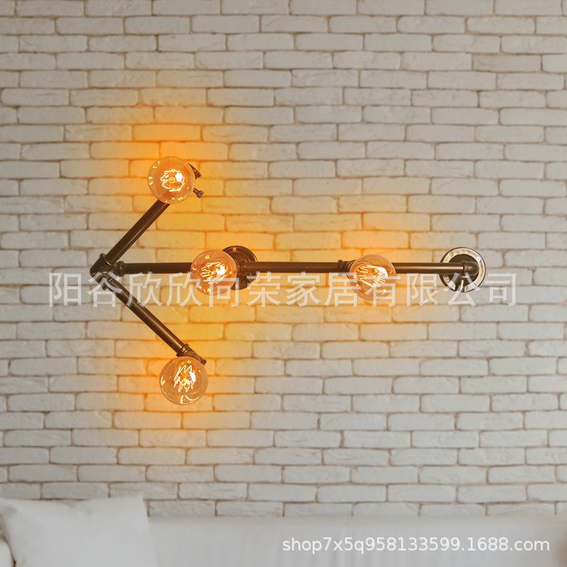 铁艺水管创意个性loft复古工业风壁灯酒吧过道 齿轮装饰 壁挂壁灯