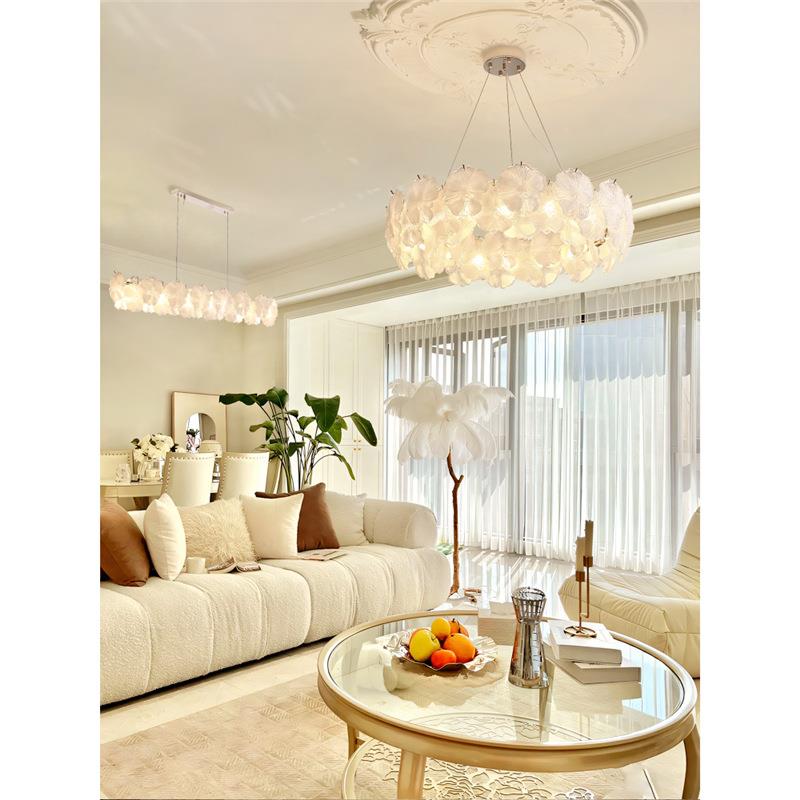 客厅吊灯法式轻奢奶油风设计师餐厅主灯卧室灯温馨浪漫创意花朵灯