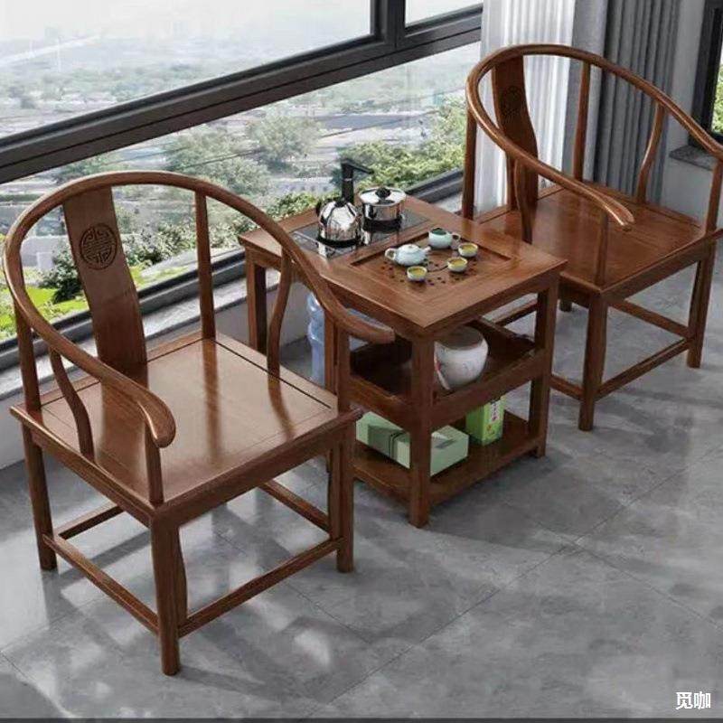 新中式实木椅子三件套月牙椅圈椅迷你茶几办公泡茶阳台家用茶桌椅,橡塑材料及制品,亚克力管/有机玻璃管,淘宝优惠券,粉丝福利购,淘宝优惠卷