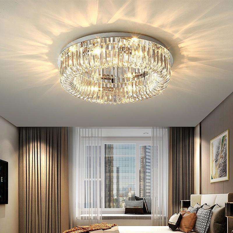 后现代轻奢水晶吸顶灯客厅灯圆形家用卧室大气餐厅灯创意个性灯具