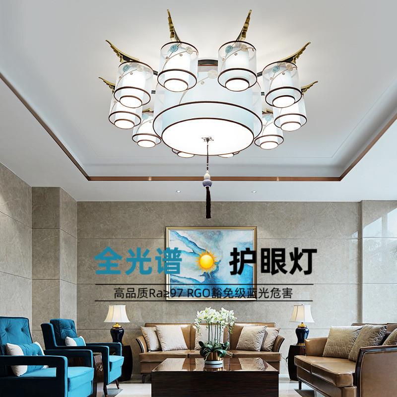 新中式客厅吸顶灯 全光谱护眼中国风复古餐厅卧室灯笼过道玄关灯