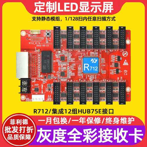 灰度科技HD-R712全彩LED显示屏接收卡电子视频广告牌控制卡主板