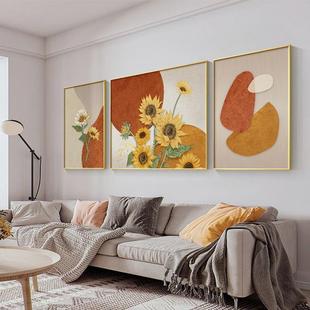 挂画轻奢风装饰画客厅现代简约风格卧室背景画餐厅免打孔三联画