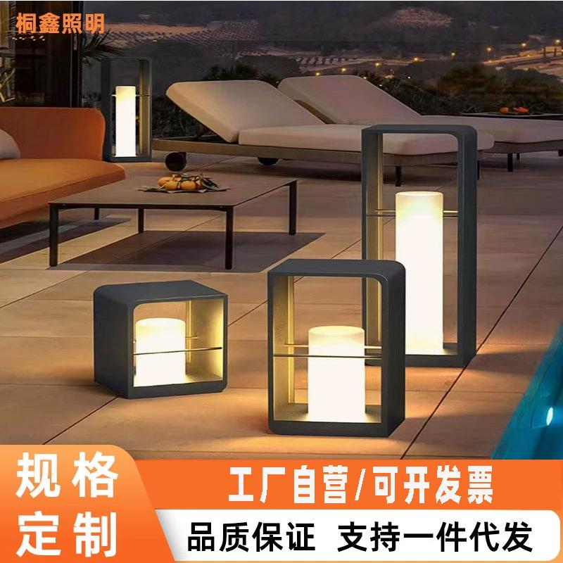 新中式庭院灯户外防水仿古别墅落地灯露台花园氛围灯太阳能草坪灯