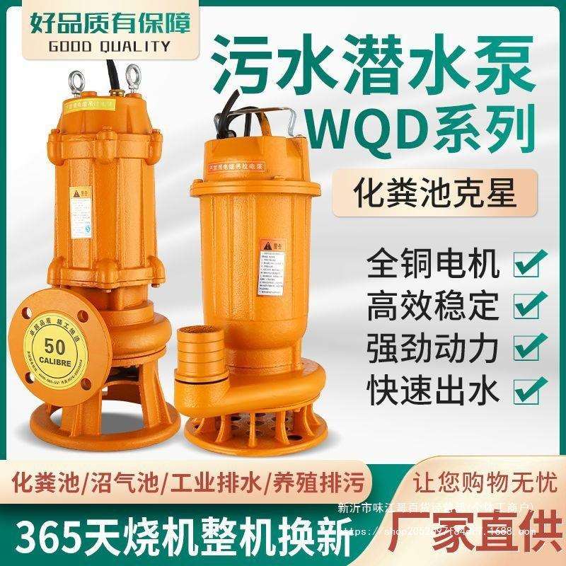 污水泵化粪池抽粪家用220V排污泵农用抽水机2寸高扬程2.5寸潜水泵