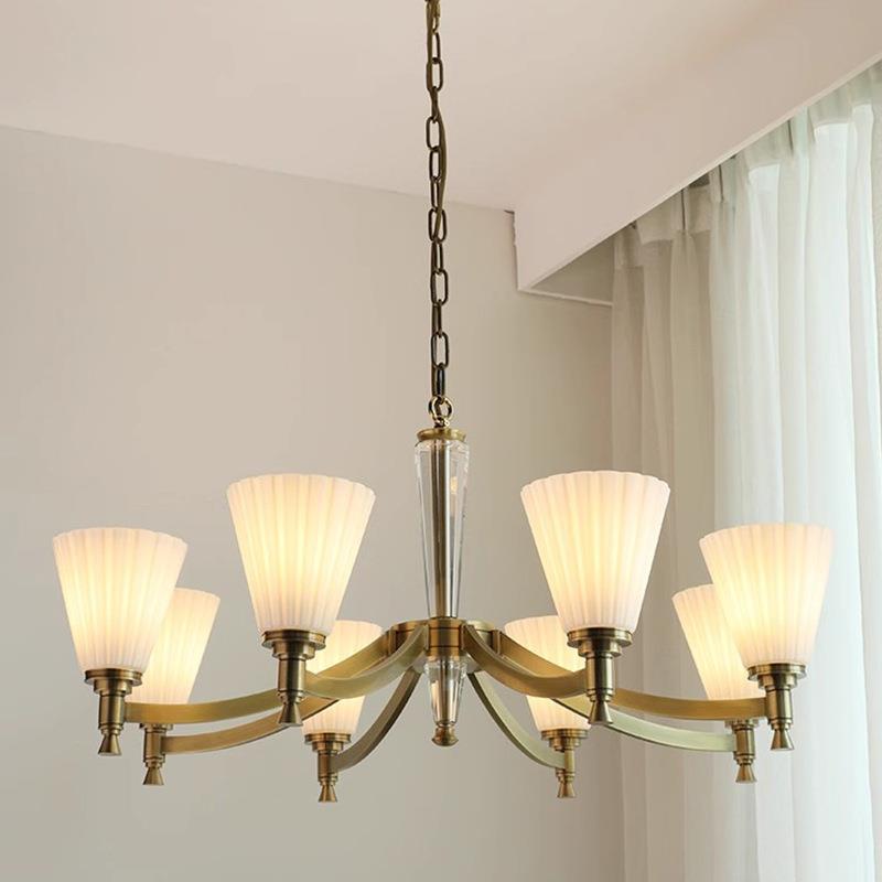 全铜美式现代简约餐厅吊灯灯罩朝下设计师吧台卧室灯具灯罩可朝上