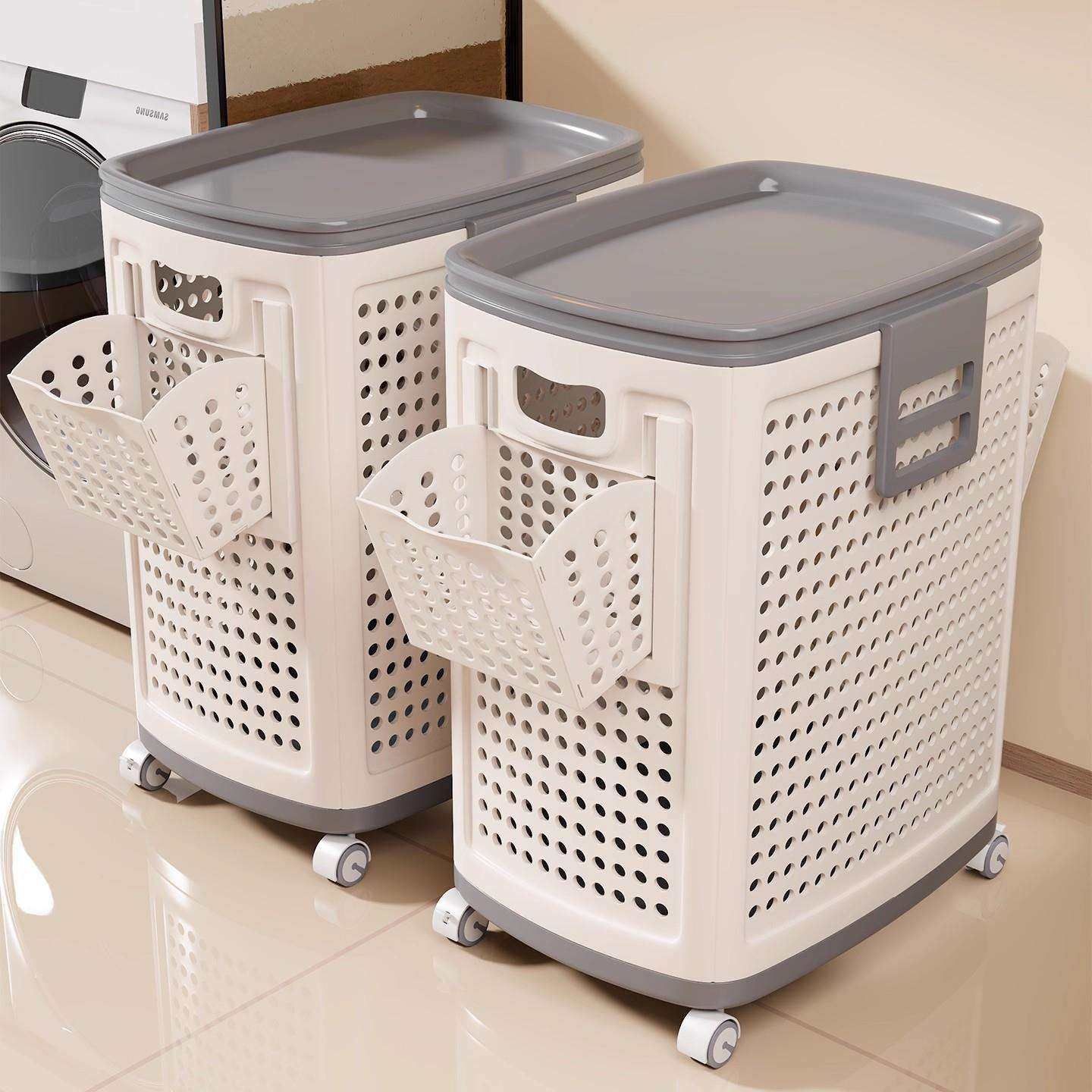 脏衣篓家用轻奢脏衣服收纳筐宿舍带盖带轮污衣篮浴室卫生间洗衣篮,橡塑材料及制品,亚克力管/有机玻璃管,淘宝优惠券,粉丝福利购,淘宝优惠卷