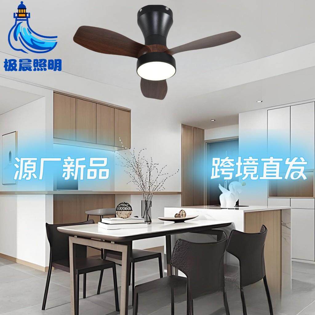 吸顶吊扇风扇灯卧室书房客厅餐厅家庭可拆卸风扇吊灯智能跨境爆款