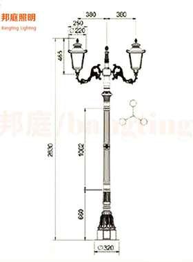 户外灯欧式庭院灯压铸铝花园别墅复古景观路灯Garden StreetLight