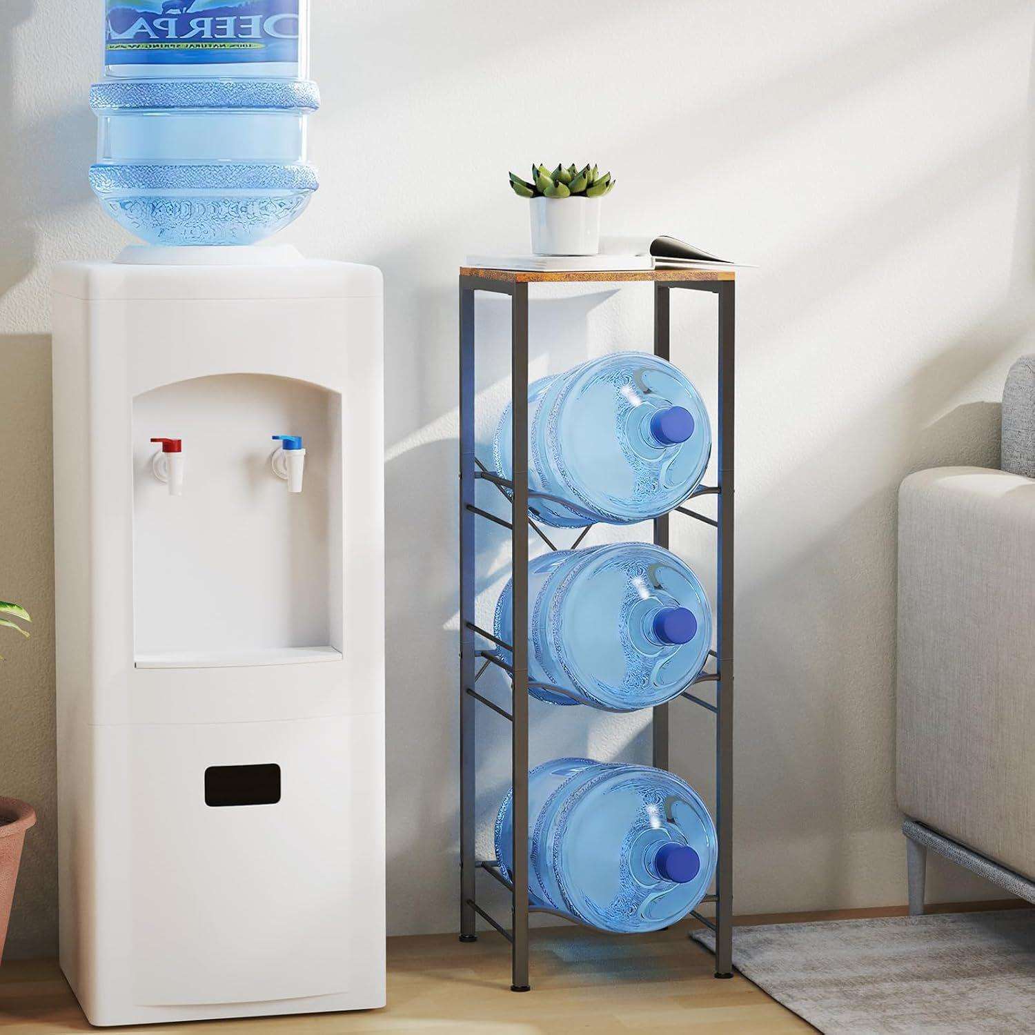 跨境饮用水桶储物架子置物架带木板3层桶装水放置办公室收纳