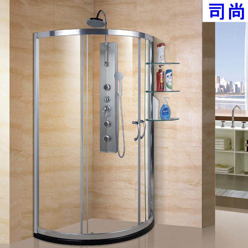 厂家直销浴室简易弧形淋浴房 6-8mm钢化玻璃移门洗澡房 S7021