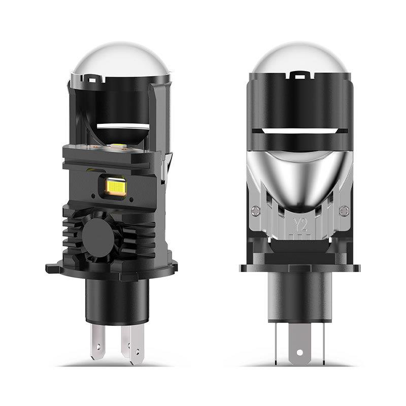 Y2-MT直插式H4自带透镜远近一体三光H4透镜汽车LED大灯改装H4车灯