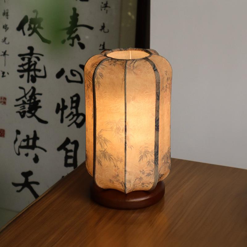 新中式宫灯手绘中式复古卧室床头台灯书房茶室氛围灯茶桌摆件装饰