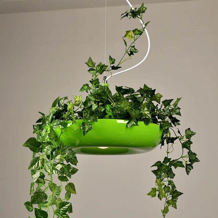 跨境花盆室内吊灯空中花园盆栽植物装饰灯具北欧餐厅创意吊灯