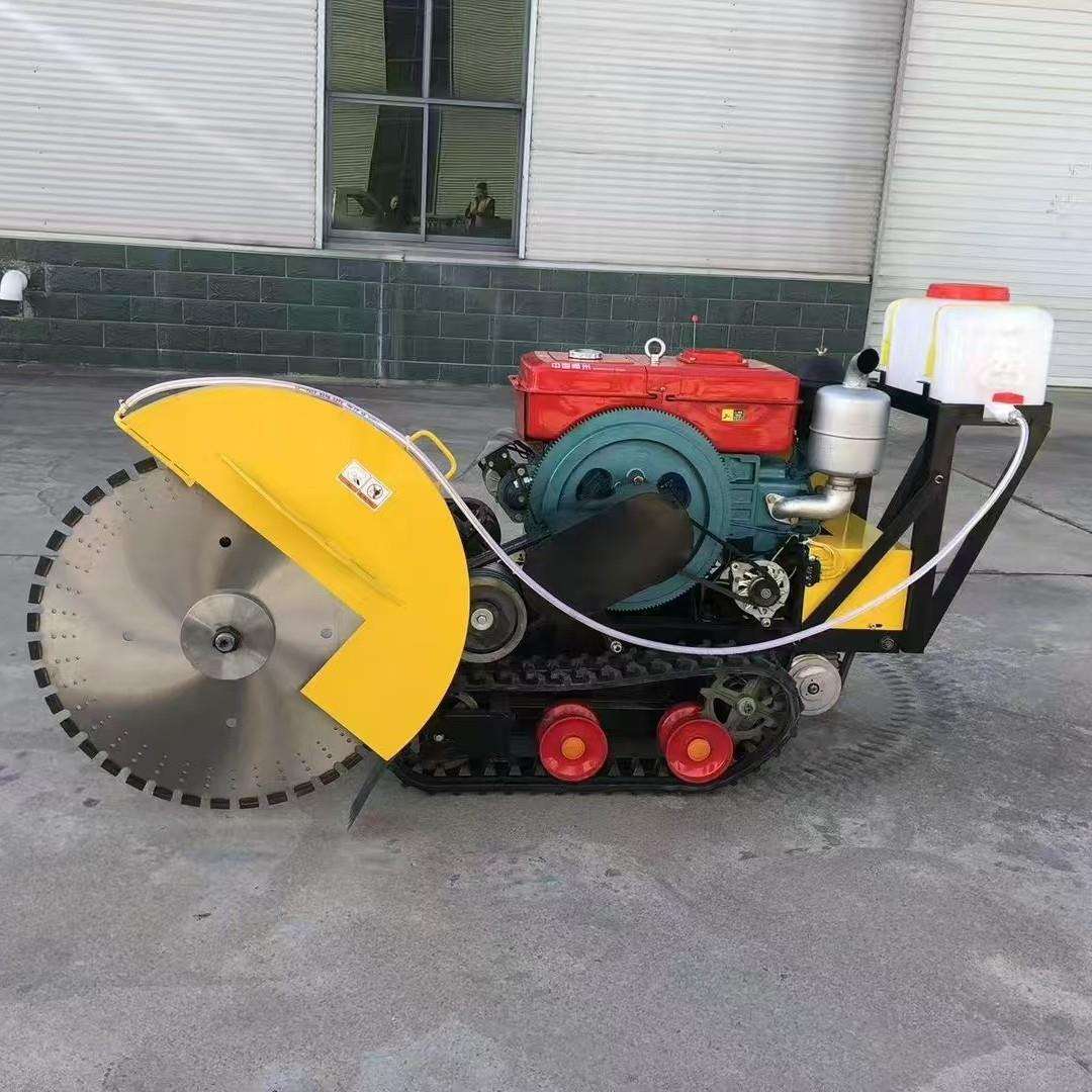 履带式遥控式马路切割机双机头38马力切缝机
