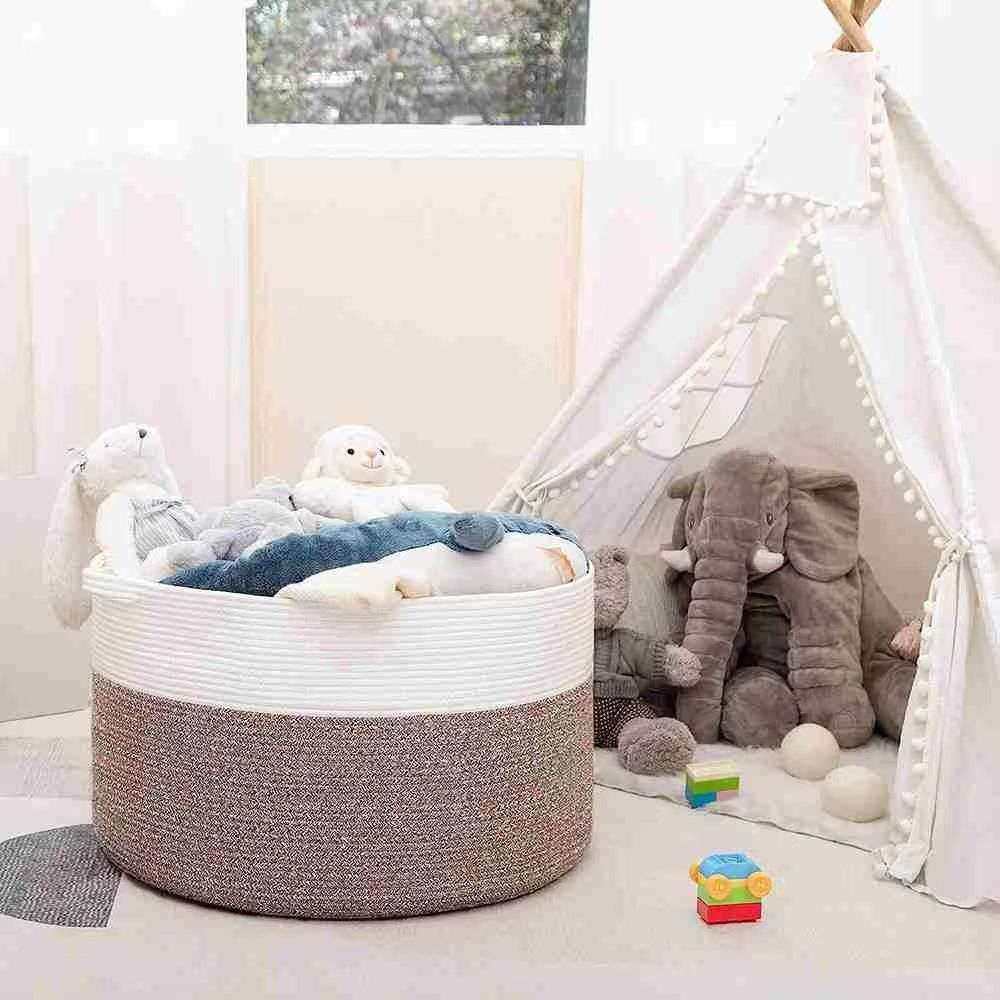 北欧棉绳收纳筐大容量编织篮子家居卧室衣物脏衣篮儿童玩具储物筐,橡塑材料及制品,亚克力管/有机玻璃管,淘宝优惠券,粉丝福利购,淘宝优惠卷