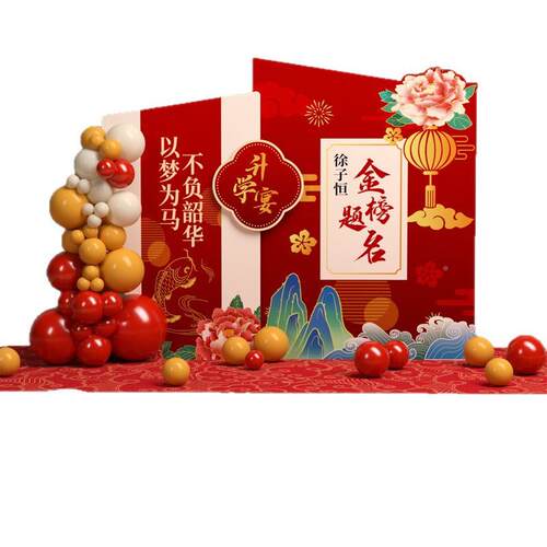升学宴布置场装饰高金榜题名考景WLM大学氛围会场背景墙kt板用品