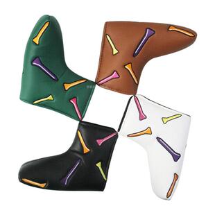 高夫球钉刺绣推杆套防水面料加厚绒内里半圆毛尔型球钉刺绣保护杆