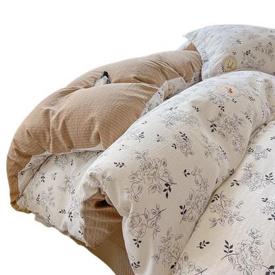 新款竺提花有氧彩小棉件套小清新织zjf45645棉针床单被套三件四套