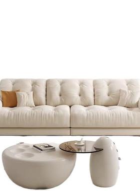 艺布客13466沙发厅朵意式奶油风科技现代简约三人位直排慵懒风云