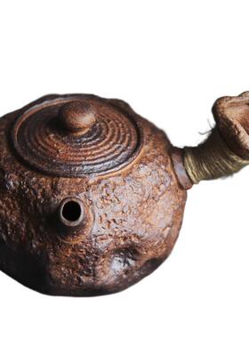 岩矿陶急泥侧需把煮茶壶石纹肌理复古粗陶围炉炭电ZCH陶炉烧水火