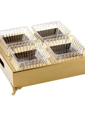 工厂直创意销果盘架酒吧小吃果拼R254盘v不锈钢小吃碟kt干糖果水