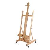 绘613榉制升高落地架油画画架国画大画实木立式 楼盘岳展示木架