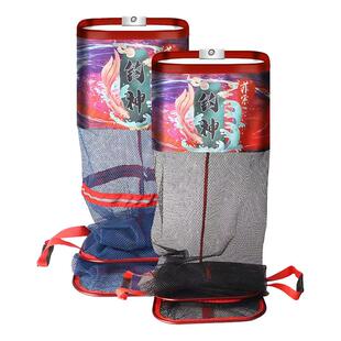 小方形小鱼型便携渔方形鱼护加厚涂胶速干方折叠网兜防挂坑黑护形