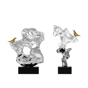 新中式湖石雕塑摆件茶RZB-2564室茶间几太高档办公室桌面样板玄关