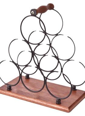 欧式红1ZY66650酒酒复柜柄收纳展示架古木提手葡萄酒架架6瓶酒架