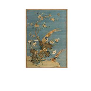 文石锦鸡图中风装饰KZJ画高级式中法风玄关客国厅中式花鸟吉古祥