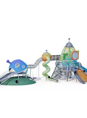 户外厂儿游乐设备28566童不锈钢滑梯景区儿童乐园非标无力游动乐